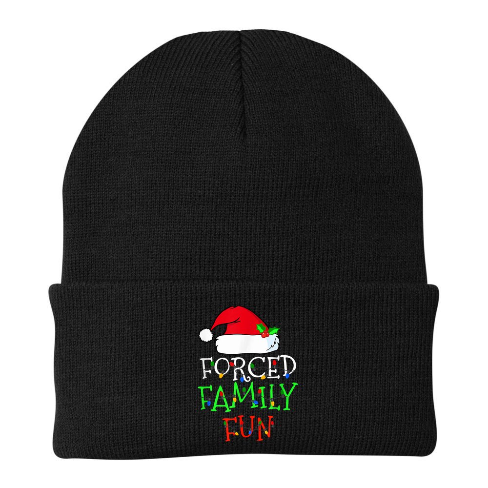 Forced Family Fun Sarcastic Christmas Pajama Family Funny Beanie