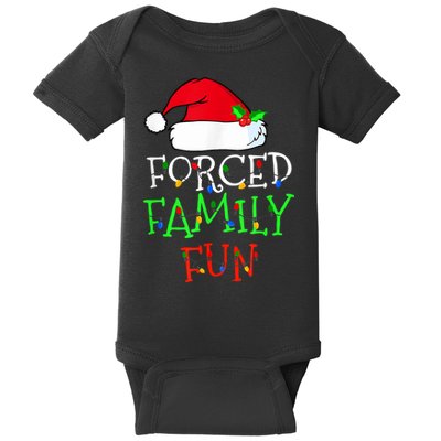 Forced Family Fun Sarcastic Christmas Pajama Family Funny Baby Bodysuit