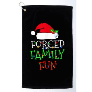 Forced Family Fun Sarcastic Christmas Pajama Family Funny Platinum Collection Golf Towel