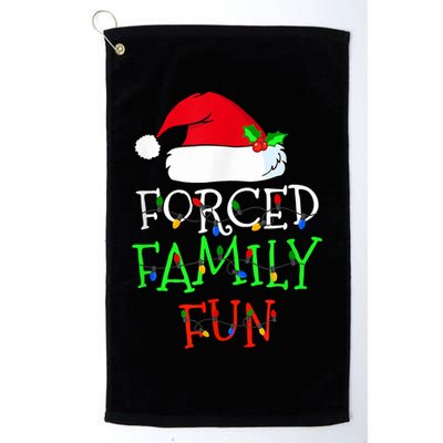 Forced Family Fun Sarcastic Christmas Pajama Family Funny Golf Towel