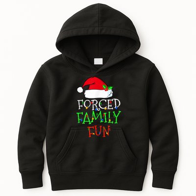 Forced Family Fun Sarcastic Christmas Pajama Family Funny Kids Hoodie