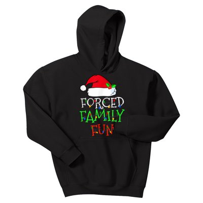 Forced Family Fun Sarcastic Christmas Pajama Family Funny Kids Hoodie