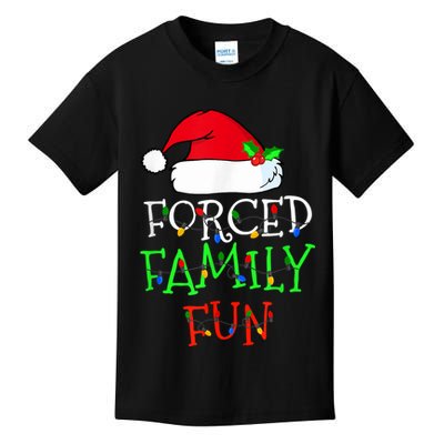 Forced Family Fun Sarcastic Christmas Pajama Family Funny Kids T-Shirt