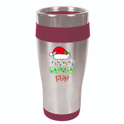 Forced Family Fun Sarcastic Christmas Pajama Family Funny 16oz Travel Tumbler