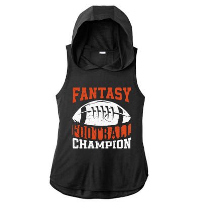 Funny Fantasy Football Player Fantasy Football Champion Ladies PosiCharge Tri-Blend Wicking Draft Hoodie Tank