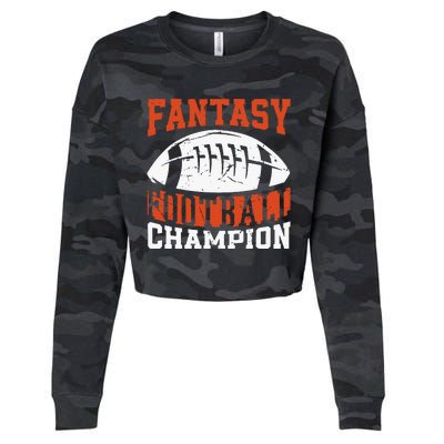 Funny Fantasy Football Player Fantasy Football Champion Cropped Pullover Crew