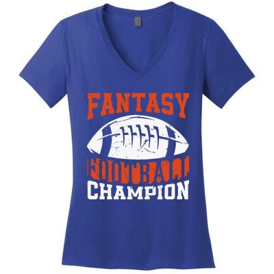 Funny Fantasy Football Player Fantasy Football Champion Women's V-Neck T-Shirt