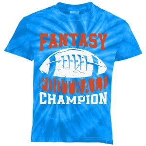 Funny Fantasy Football Player Fantasy Football Champion Kids Tie-Dye T-Shirt