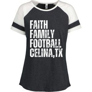 Faith Family Football Celina Texas Bobcats Enza Ladies Jersey Colorblock Tee