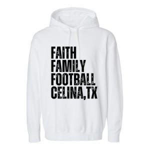 Faith Family Football Celina Texas Bobcats Garment-Dyed Fleece Hoodie