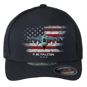 F16 Fighting Falcon Military Jet Aircraft Pilot Veteran Flexfit Unipanel Trucker Cap