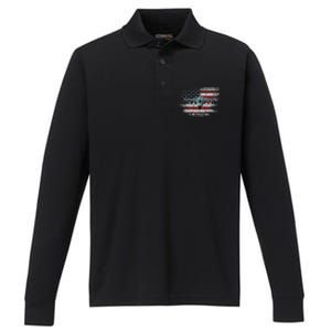 F16 Fighting Falcon Military Jet Aircraft Pilot Veteran Performance Long Sleeve Polo