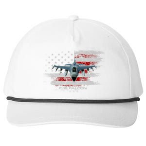 F16 Fighting Falcon Military Jet Aircraft Pilot Veteran Snapback Five-Panel Rope Hat