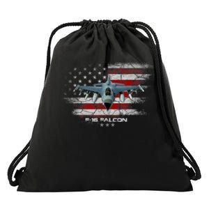 F16 Fighting Falcon Military Jet Aircraft Pilot Veteran Drawstring Bag