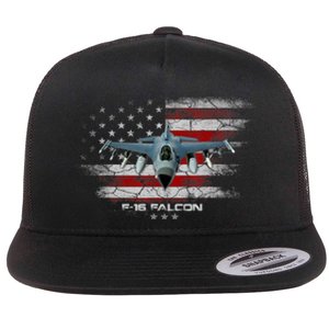 F16 Fighting Falcon Military Jet Aircraft Pilot Veteran Flat Bill Trucker Hat