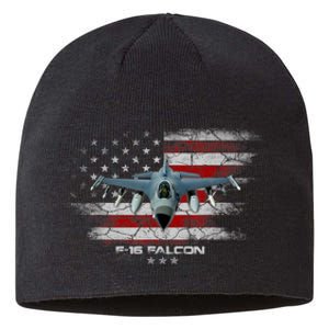 F16 Fighting Falcon Military Jet Aircraft Pilot Veteran Sustainable Beanie