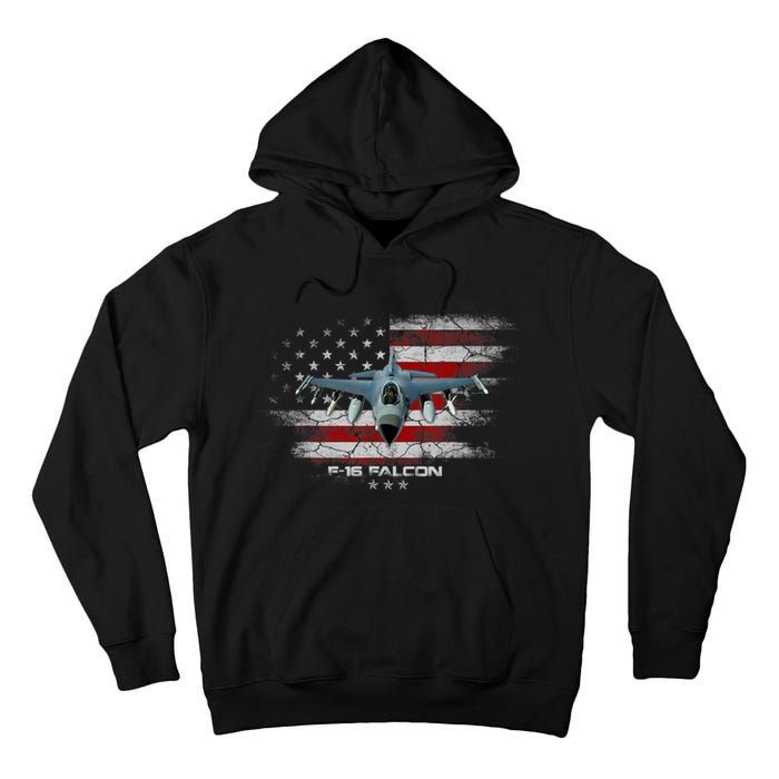 F16 Fighting Falcon Military Jet Aircraft Pilot Veteran Tall Hoodie