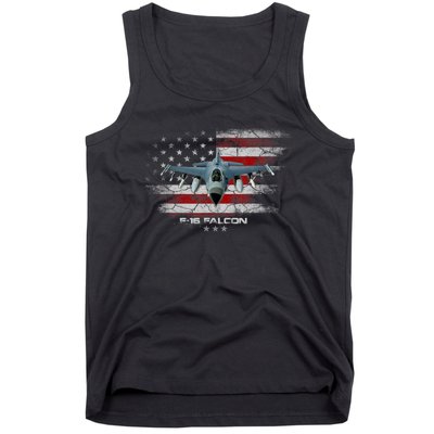 F16 Fighting Falcon Military Jet Aircraft Pilot Veteran Tank Top