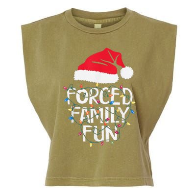 Forced Family Fun Sarcastic Christmas Funny Garment-Dyed Women's Muscle Tee