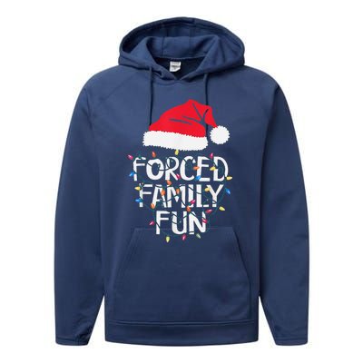 Forced Family Fun Sarcastic Christmas Funny Performance Fleece Hoodie