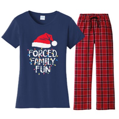 Forced Family Fun Sarcastic Christmas Funny Women's Flannel Pajama Set