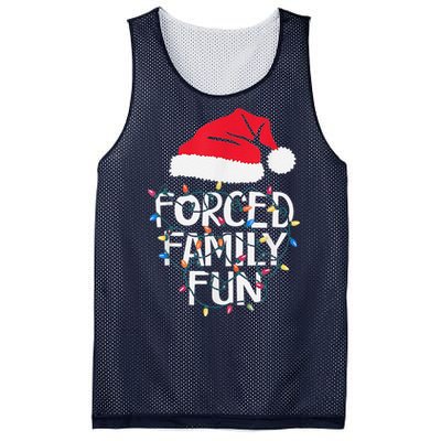 Forced Family Fun Sarcastic Christmas Funny Mesh Reversible Basketball Jersey Tank