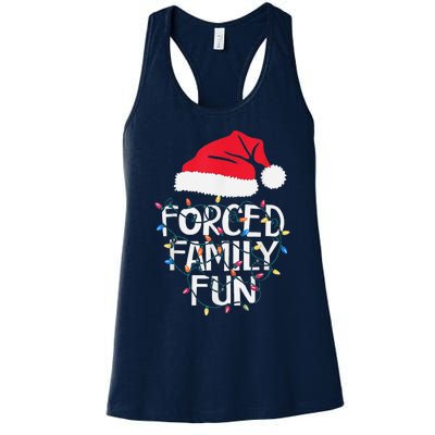 Forced Family Fun Sarcastic Christmas Funny Women's Racerback Tank