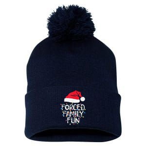 Forced Family Fun Sarcastic Christmas Funny Pom Pom 12in Knit Beanie