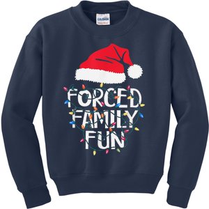 Forced Family Fun Sarcastic Christmas Funny Kids Sweatshirt