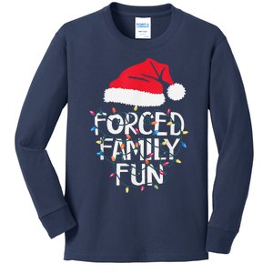 Forced Family Fun Sarcastic Christmas Funny Kids Long Sleeve Shirt