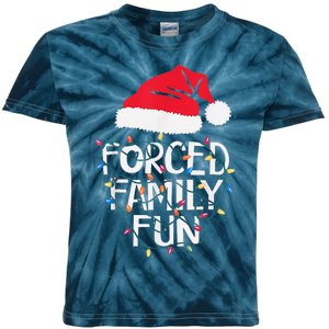 Forced Family Fun Sarcastic Christmas Funny Kids Tie-Dye T-Shirt