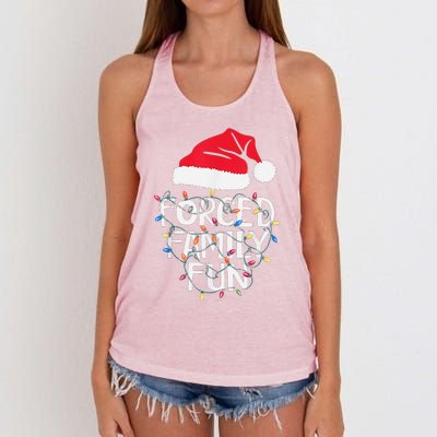 Forced Family Fun Sarcastic Christmas Funny Women's Knotted Racerback Tank