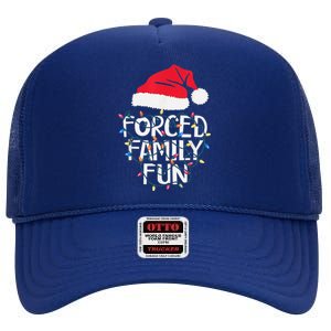 Forced Family Fun Sarcastic Christmas Funny High Crown Mesh Back Trucker Hat