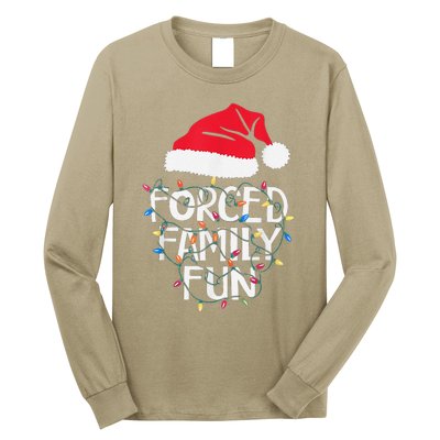 Forced Family Fun Sarcastic Christmas Funny Long Sleeve Shirt