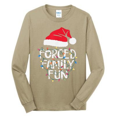 Forced Family Fun Sarcastic Christmas Funny Tall Long Sleeve T-Shirt