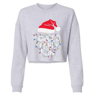 Forced Family Fun Sarcastic Christmas Funny Cropped Pullover Crew