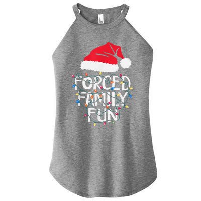 Forced Family Fun Sarcastic Christmas Funny Women's Perfect Tri Rocker Tank