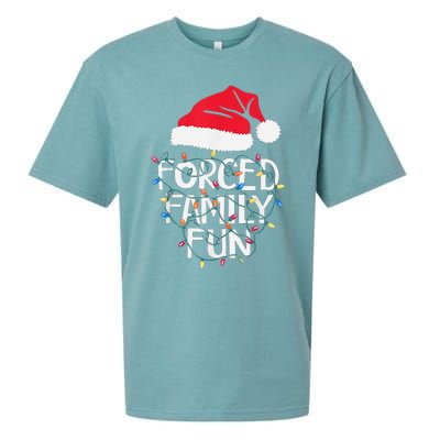 Forced Family Fun Sarcastic Christmas Funny Sueded Cloud Jersey T-Shirt