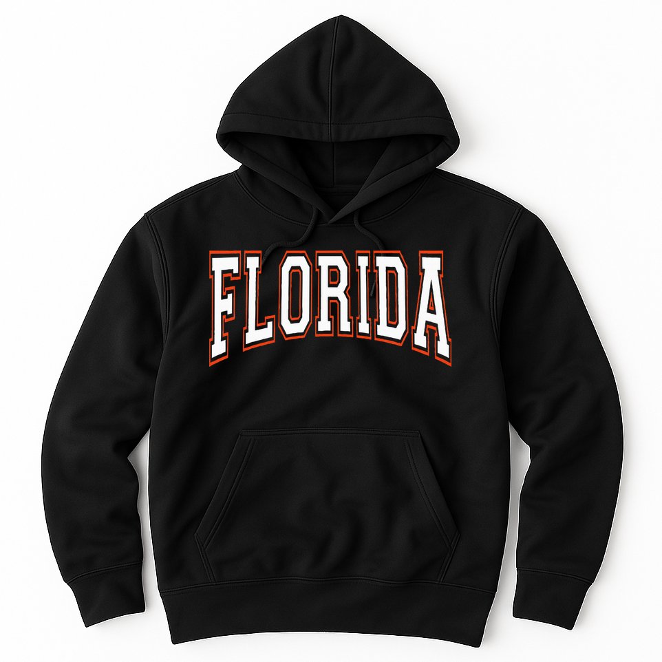 funny Florida FL United States Font  Hoodie