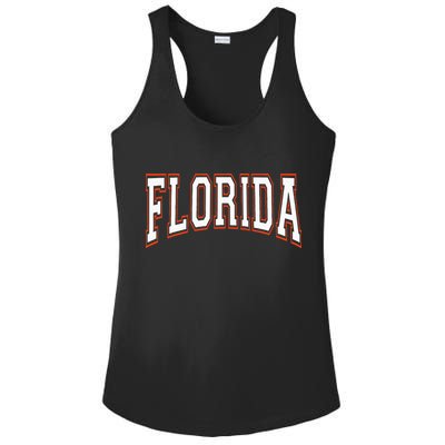 funny Florida FL United States Font  Ladies PosiCharge Competitor Racerback Tank