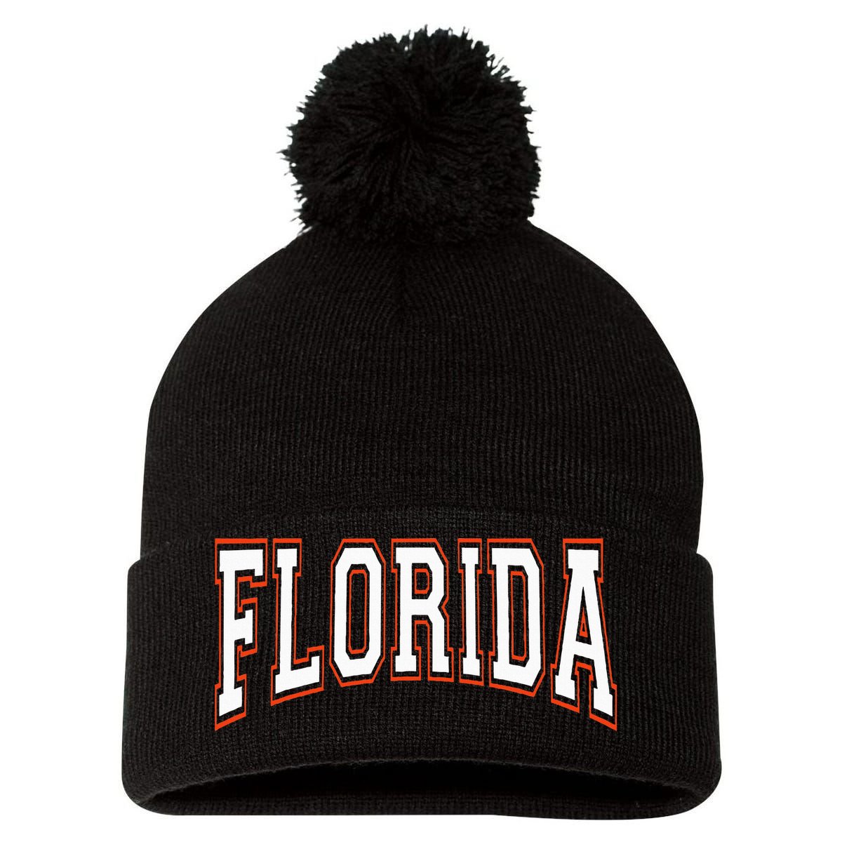 funny Florida FL United States Font  Pom Pom 12in Knit Beanie