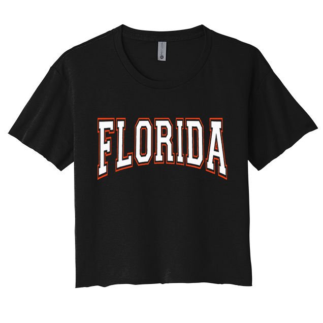 funny Florida FL United States Font  Crop Top