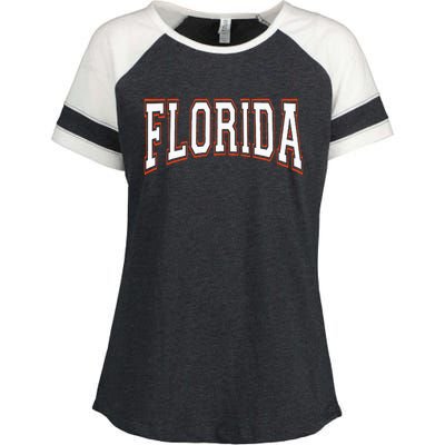 funny Florida FL United States Font  Enza Ladies Jersey Colorblock Tee