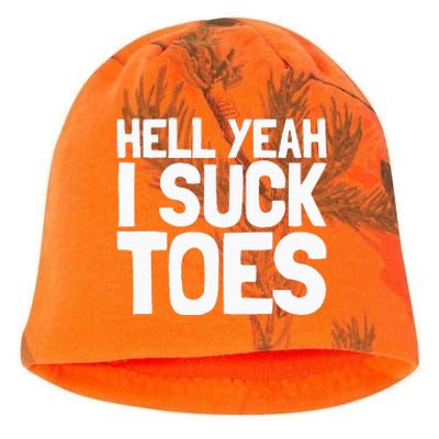 Funny Foot Fetish Sucking Toes Joke Hell Yeah I Suck Toes Kati - Camo Knit Beanie