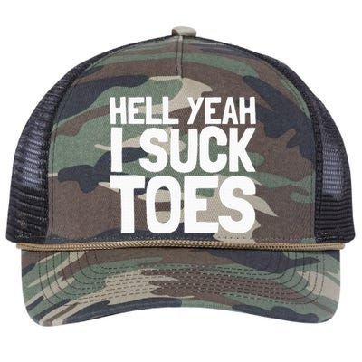 Funny Foot Fetish Sucking Toes Joke Hell Yeah I Suck Toes Retro Rope Trucker Hat Cap