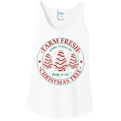 Funny Farm Fresh Christmas Tree Cakes Family Xmas Pajamas Ladies Essential Tank