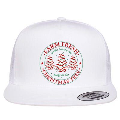 Funny Farm Fresh Christmas Tree Cakes Family Xmas Pajamas Flat Bill Trucker Hat