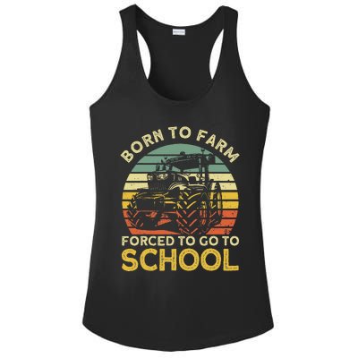 Funny Farming Farmers Born To Farm Forced To Go To School Ladies PosiCharge Competitor Racerback Tank