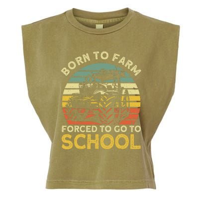 Funny Farming Farmers Born To Farm Forced To Go To School Garment-Dyed Women's Muscle Tee