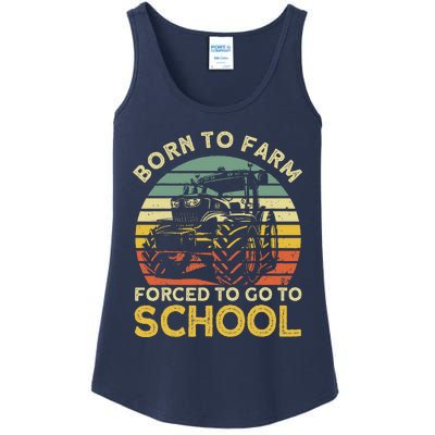 Funny Farming Farmers Born To Farm Forced To Go To School Ladies Essential Tank